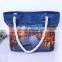 Women canvas bag 3D printing handbag ladies casual canvas floral wholesale handbags