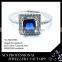 Dark Blue square CZ white gold plated 925 silver ring jewelry 2015 hot selling wedding ring