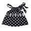 2016 ins hot summer t-shirt baby girl dot chiffon t-shirt toddler girl european summer tops girl halter tops