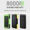 Hot sale solar power bank ,water powered solar panel case ,8000mah solar charger