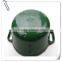 green enamel cast iron round casserole