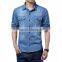 men's new pattern casual shirts long sleeve 100% polyester shirts