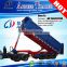 China Competitive 3 FUWA axle Hydraulic Cylinder ending unloading tipper semiTrailer / 60T Rear Dumping trailer for sale