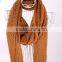 Yellow Hollow Out Simple Cotton Scarf, Hand Block Printed Women Scarf , Art Boho Scarf