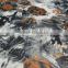 black orange ink and wash painting korea USA America mesh Spandex polyester 100% fabric