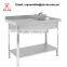 Europe Commercial Kitchen Catering Sink Scullery Basin with Splashback, Portable Stainless Steel Compartment Sink for Restaurant