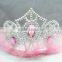 2016 fashion metallic silver beautiful princess plastic tiara and crown