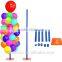 Plastic balloon display rack on cups and sticks