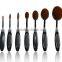 new products 2016 oval 10pcs make up brush set with paper case