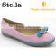 boat shape tpr sole stylish flat leather shoes without lace