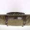 Custom olive waxed canvas mens laptop messenger with leather trim