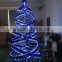 Outdoor Christmas Decoration Blue Led Light /giant Chrismtas Tree Spiral with Star on Top