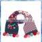 pom pom tassels design knit scarf,multicolor knitted scarf ,flower scarf knitting pattern