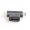 Micro Hd+Mini HD Male to HD Adapter Converter Male to Female With Built-in Chipset and UP to 1080p Supported