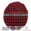Red checked pattern fabric newsboy cap with earflap