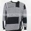 Mens round neck long sleeve pullover100%cotton knitted sweater, pattern jacquard sweater design for men