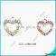 hollow silver metal alloy heart charm pendant