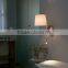 modern style double outlets wall sconce polished brush finish with black or white linen lamp shade