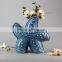 BSCI SEDEX Audit Popular Blue Ceramic Flower Vase for Home Decoration