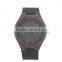 Wholesale Ebony wood design black genuine leatehr straps low MOQ for sale