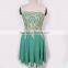 Exquisite green chiffon big size women A-line dress evening dresses long best lladies party wear gown