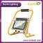 Waterproof yellow 5000 lumen 50w rechargeable led flood light with handle