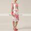 Bohemia Satin Floral Print Pencil Dresses for Women Knee Length Pencil Dresses