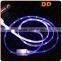 mobile phone accessories embedded LED usb cable visible LED light sync data cable for iphone 6