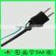 2 pin 7A 125V Japan electrical plug with PSE approved lamp cord