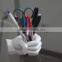 Hot Selling White Hand Resin Table Desk Pen Holder clip for car