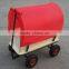 wooden baby wagon garden wooden tool cart with tent TC1812M
