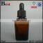 25ml amber hair oil glass bottle high quality essential oil bottle glass dropper