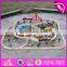 New style 142 pcs children construction toy wooden toy train track W04C072