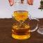 Glass cup kungfu tea cup three part glass mug filter glass cup coffee mug milk cup juice cup for hotel and resturant