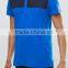 Custom Short Sleeve Button Placket Quilted Yoke Blue Men's 100% Cotton Soft Jersey 200g Blank Casual Polo Shirt