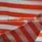 Orange and whtie striped fabric,100% cotton single jersey