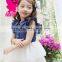 2015 Summer fashion children lace jeans cowboy dress tutu lace puffy dress for kids