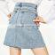 Wholesale high quanlity fashion skirt jeans high waist denim skirt with pearl decoration from guangzhou garment manufacture