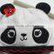 latest kids baby panda cartoon100 cotton woolen knitted caps