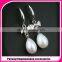 2016New Model Natural Pearl with Zirconia Earrings Jewelery Latest Design Of Pearl Earrings 925 sliver