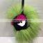 Colorful Promotional fashion fur accessories Raccoon Fur fuzzy KeyChain