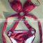 Europe And America Solid Color Sexy Circular Ring Siamese Swimming Suit