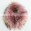 Pink real raccoon fur collar for garment winter fashion wholesale