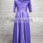 Elegant Purple A Line Long Evening Dresses 2017 With 3/4 Long Sleeve