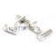 Crystal Inlaid Cylinder Fashion Brand Silver Cufflinks for Mens
