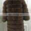 Real Natural Fox Fur Coats Ladies Winter Coats zipper with removable sleeve and length