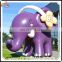 Lifelike inflatable elephant replica, inflatable elephant mascot animal with earphone for promotion