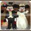 Fashion mickey&minnie mascot costume, wedding suit fancy dress costume for adult