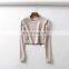 New Office Lady Women Female Long Sleeve Elegant Shirt Blouse Crew Neck Base Inside Top