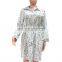2021 hot sale Belted shirt long-sleeved single-breasted lapel printed shirt dress